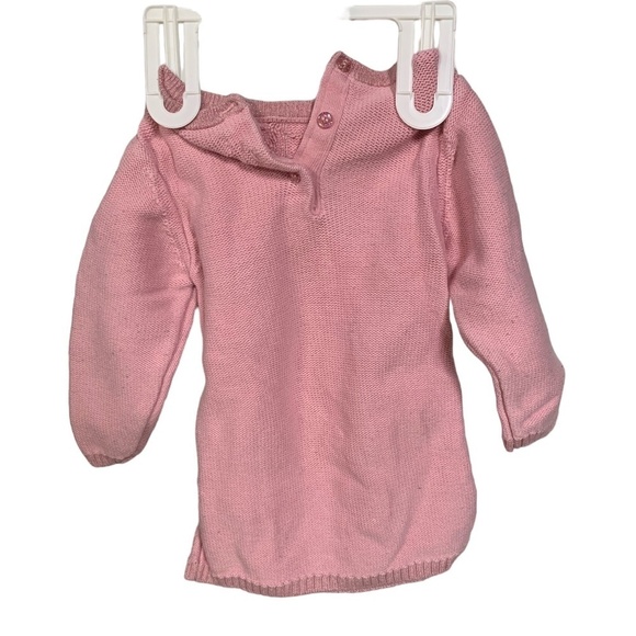 Newborn Pink Sparkly Girls Long-Sleeve Knit Dress - Picture 2 of 2